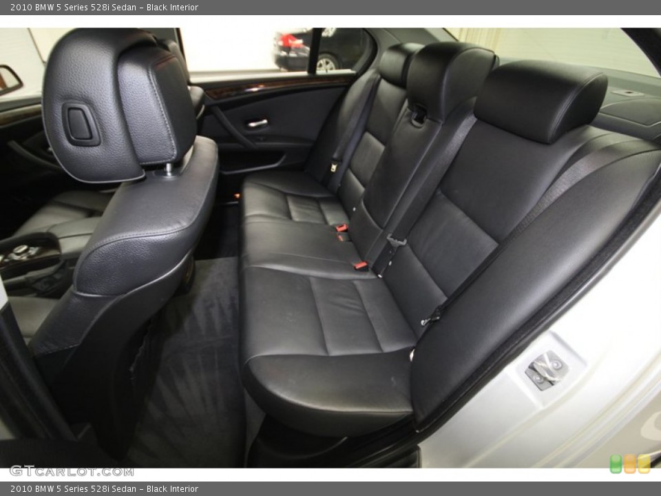 Black Interior Rear Seat for the 2010 BMW 5 Series 528i Sedan #77688702