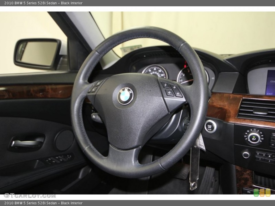 Black Interior Steering Wheel for the 2010 BMW 5 Series 528i Sedan #77688975