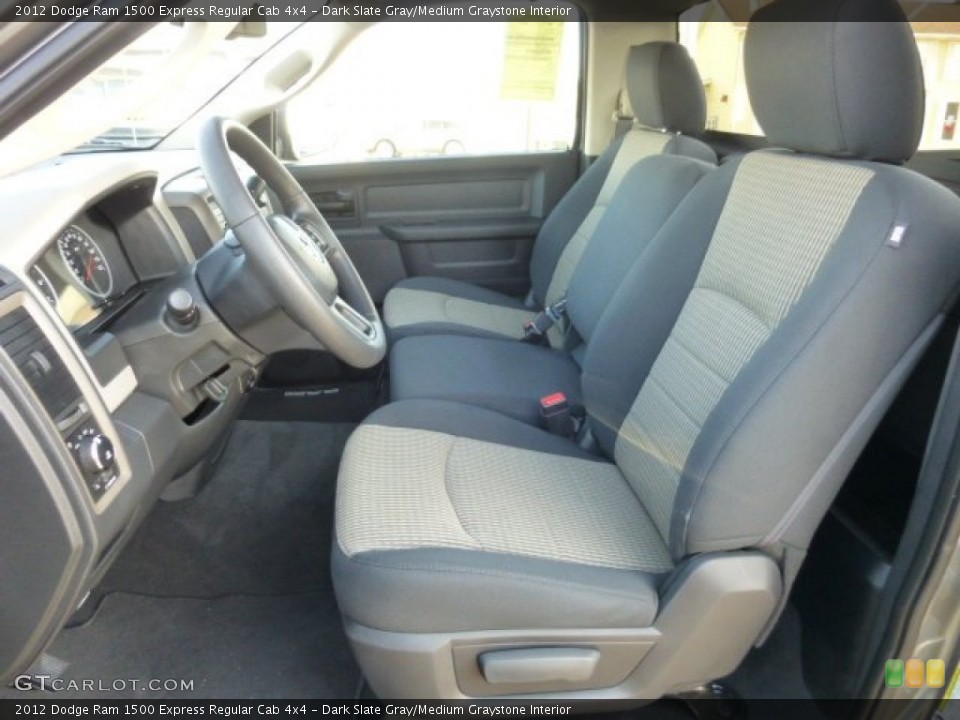 Dark Slate Gray/Medium Graystone Interior Front Seat for the 2012 Dodge Ram 1500 Express Regular Cab 4x4 #77689596