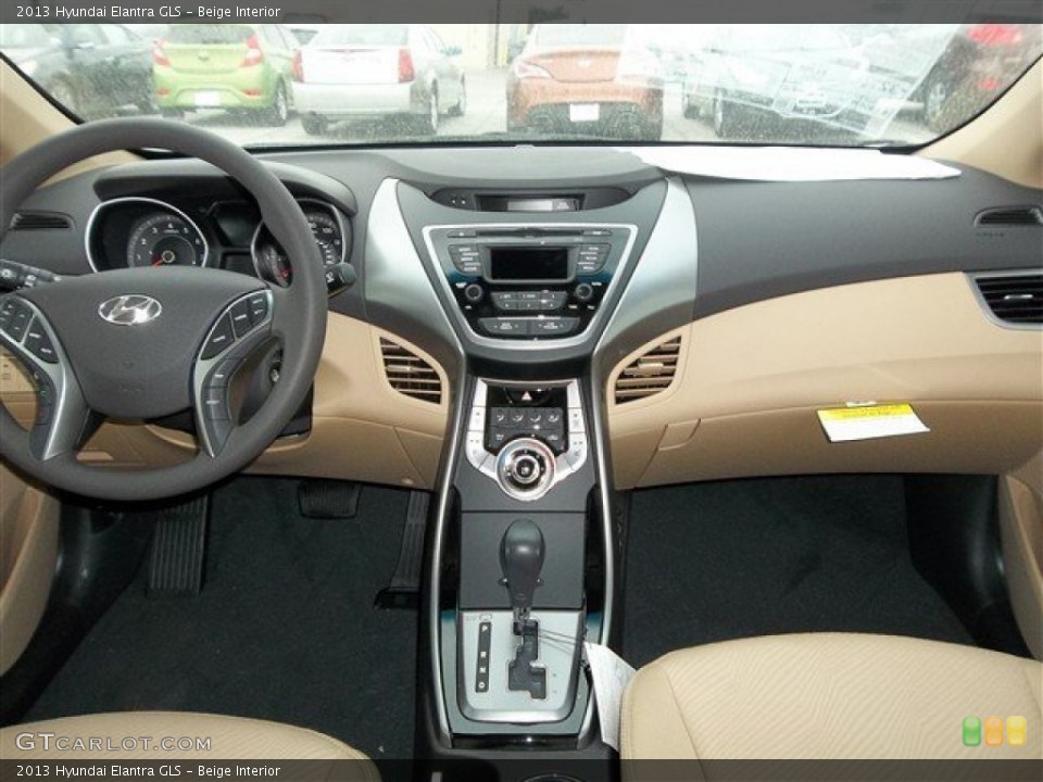 Beige Interior Dashboard for the 2013 Hyundai Elantra GLS #77689836