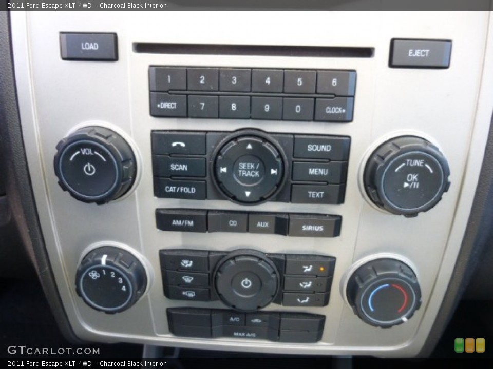 Charcoal Black Interior Controls for the 2011 Ford Escape XLT 4WD #77691744