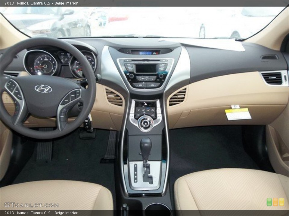Beige Interior Dashboard for the 2013 Hyundai Elantra GLS #77692281