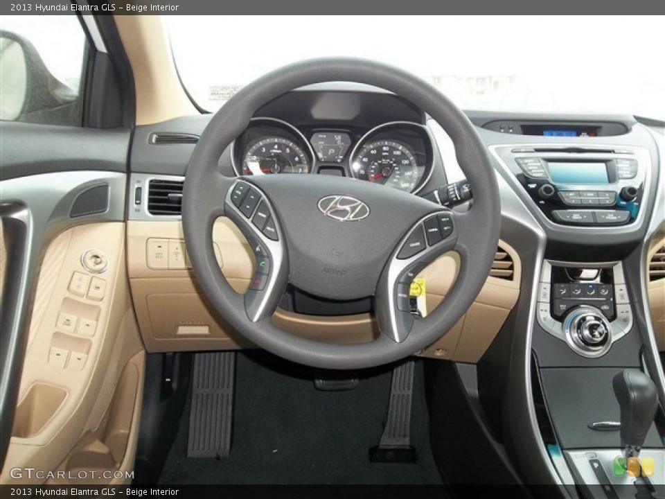 Beige Interior Steering Wheel for the 2013 Hyundai Elantra GLS #77692338