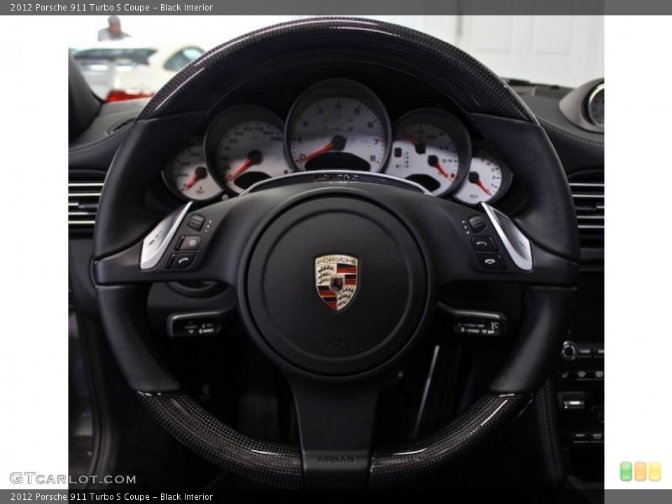Black Interior Steering Wheel for the 2012 Porsche 911 Turbo S Coupe #77692357