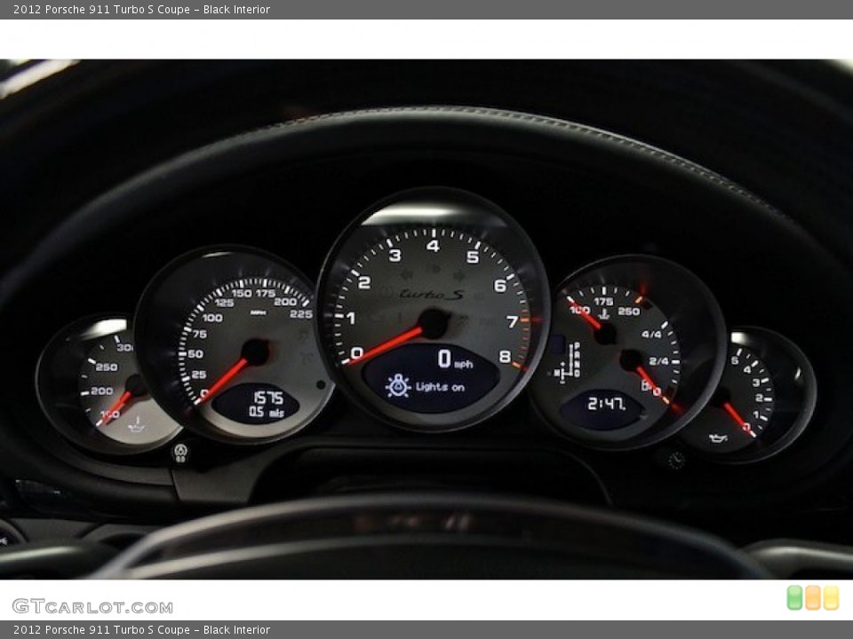 Black Interior Gauges for the 2012 Porsche 911 Turbo S Coupe #77692381