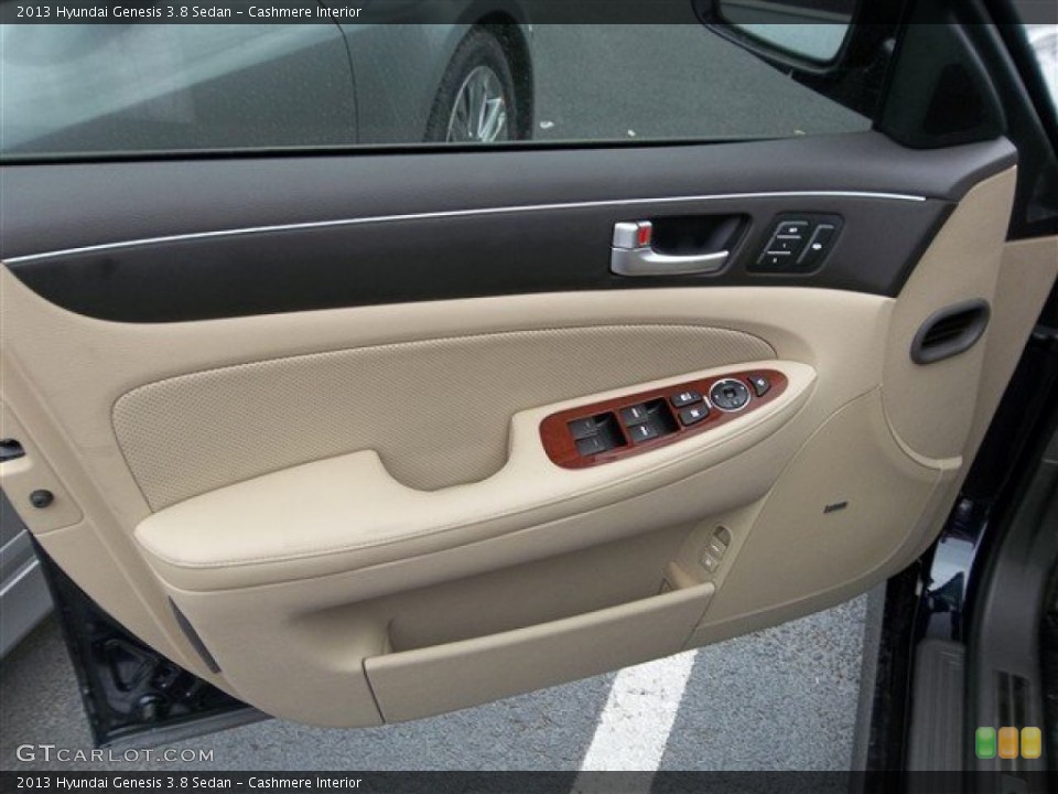 Cashmere Interior Door Panel for the 2013 Hyundai Genesis 3.8 Sedan #77692446