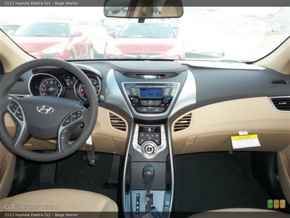 Beige Interior Dashboard for the 2013 Hyundai Elantra GLS #77692890