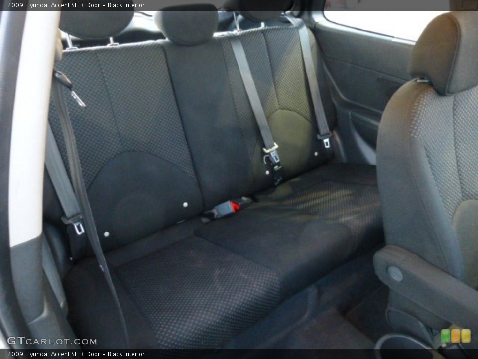 Black Interior Rear Seat for the 2009 Hyundai Accent SE 3 Door #77694199