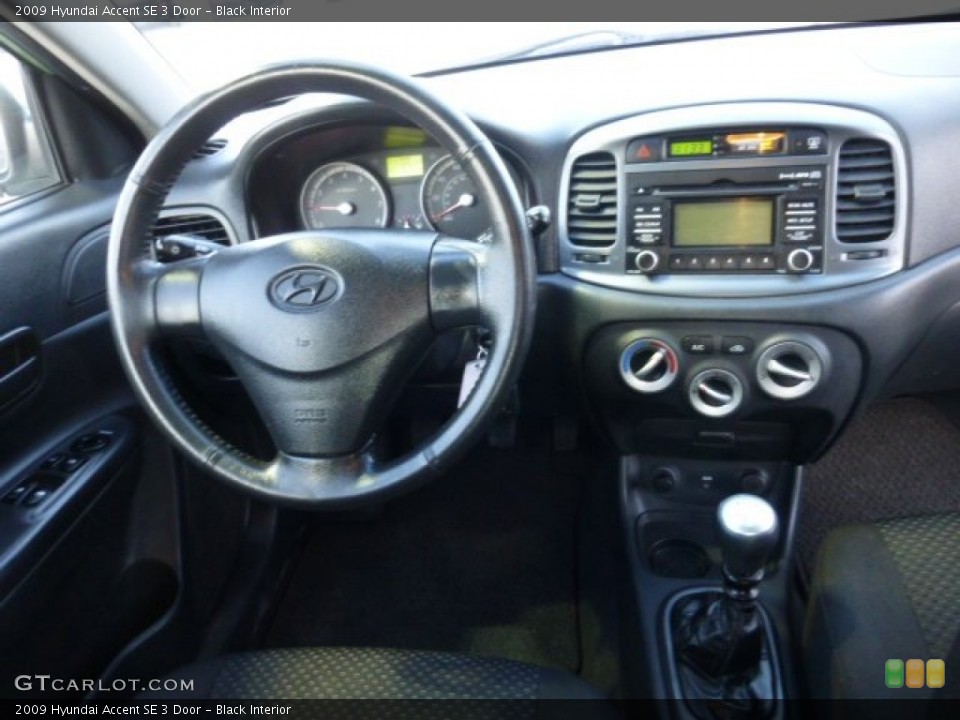 Black Interior Dashboard for the 2009 Hyundai Accent SE 3 Door #77694217