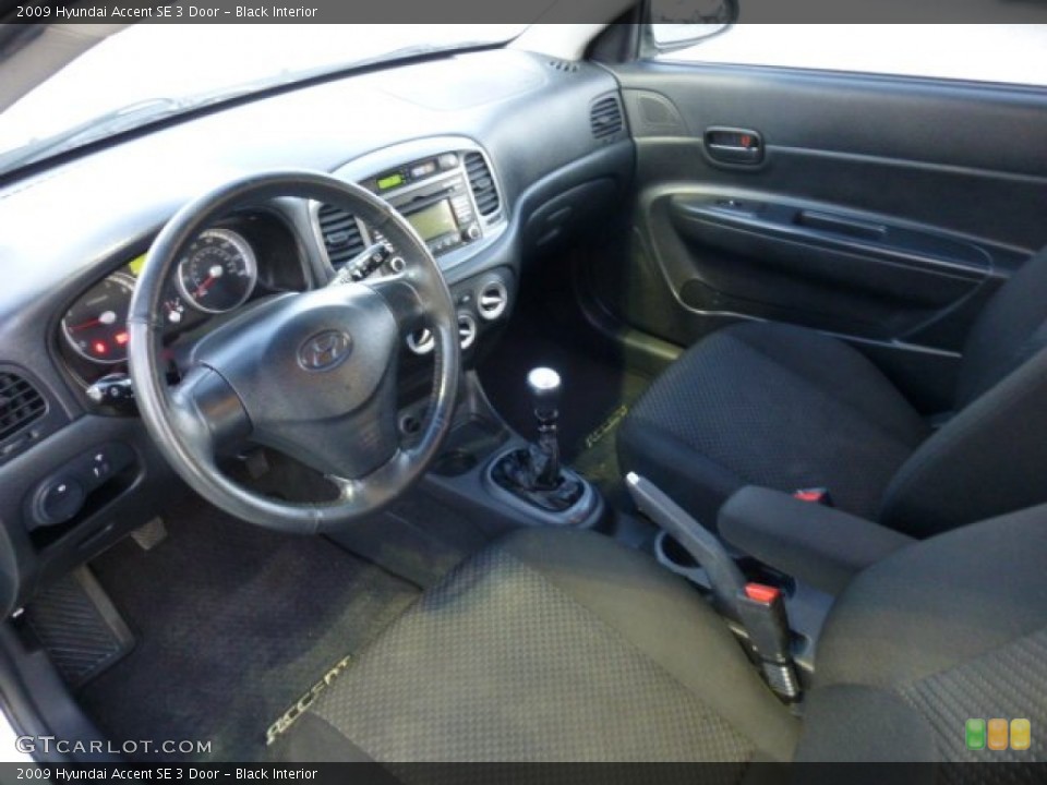 Black Interior Prime Interior for the 2009 Hyundai Accent SE 3 Door #77694272