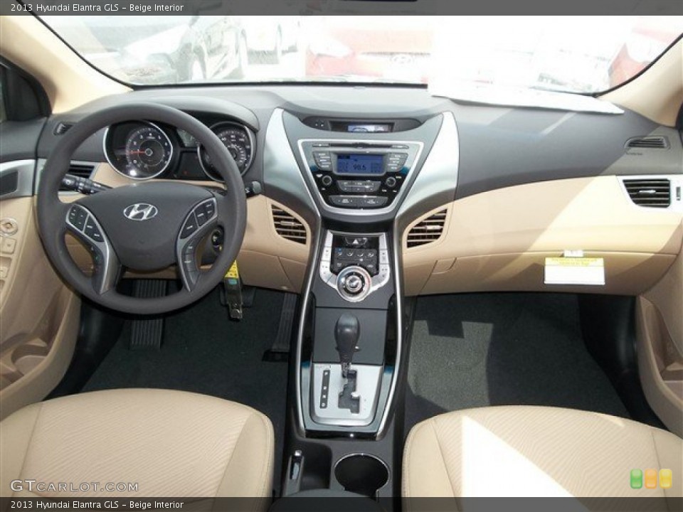 Beige Interior Dashboard for the 2013 Hyundai Elantra GLS #77694384