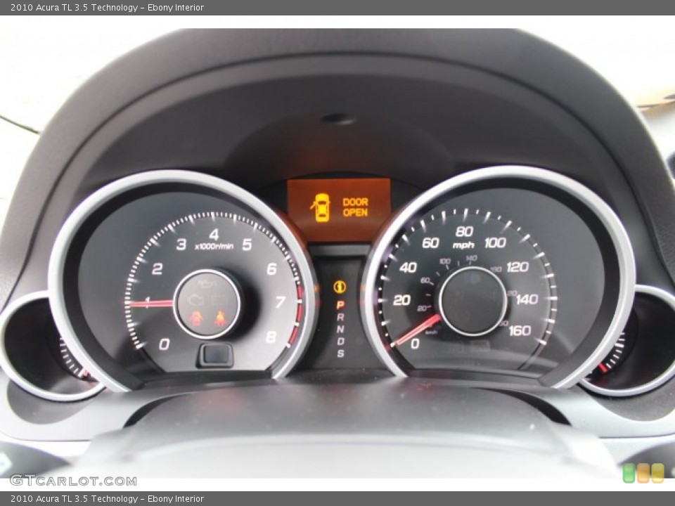 Ebony Interior Gauges for the 2010 Acura TL 3.5 Technology #77696007