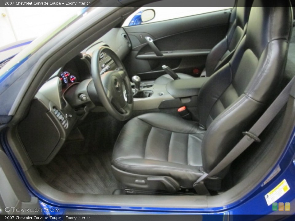 Ebony Interior Front Seat for the 2007 Chevrolet Corvette Coupe #77696061