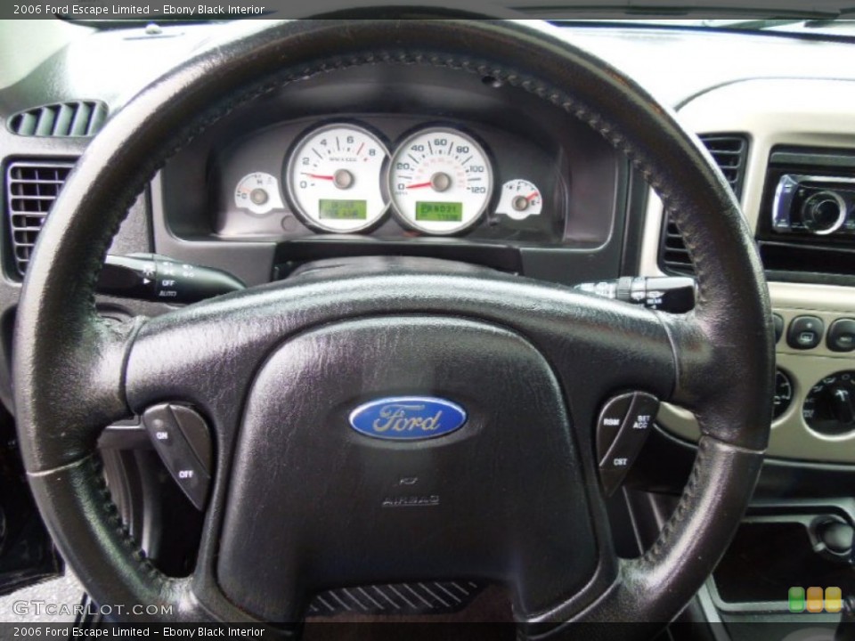 Ebony Black Interior Steering Wheel for the 2006 Ford Escape Limited #77696111