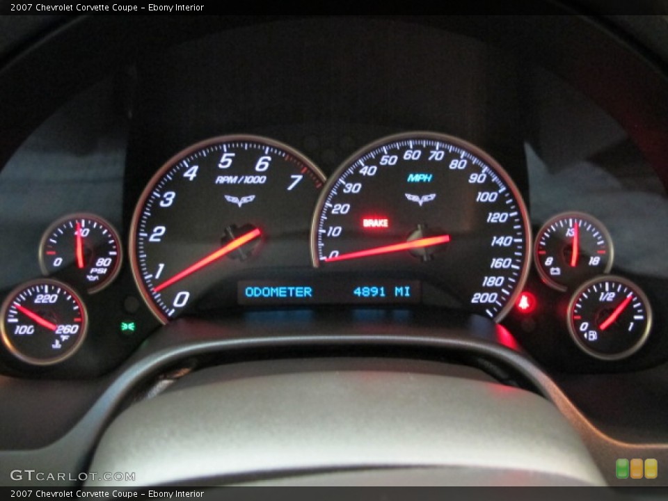 Ebony Interior Gauges for the 2007 Chevrolet Corvette Coupe #77696146