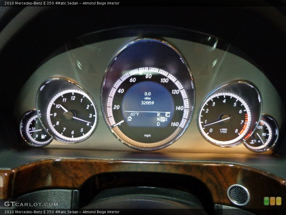Almond Beige Interior Gauges for the 2010 Mercedes-Benz E 350 4Matic Sedan #77697912