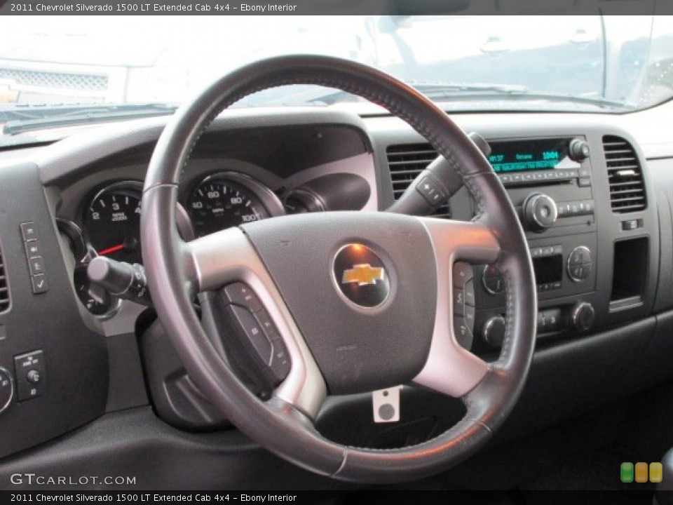 Ebony Interior Steering Wheel for the 2011 Chevrolet Silverado 1500 LT Extended Cab 4x4 #77698722