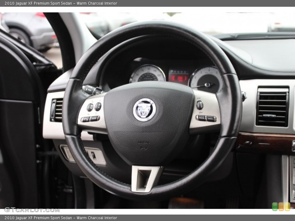 Warm Charcoal Interior Steering Wheel for the 2010 Jaguar XF Premium Sport Sedan #77699973