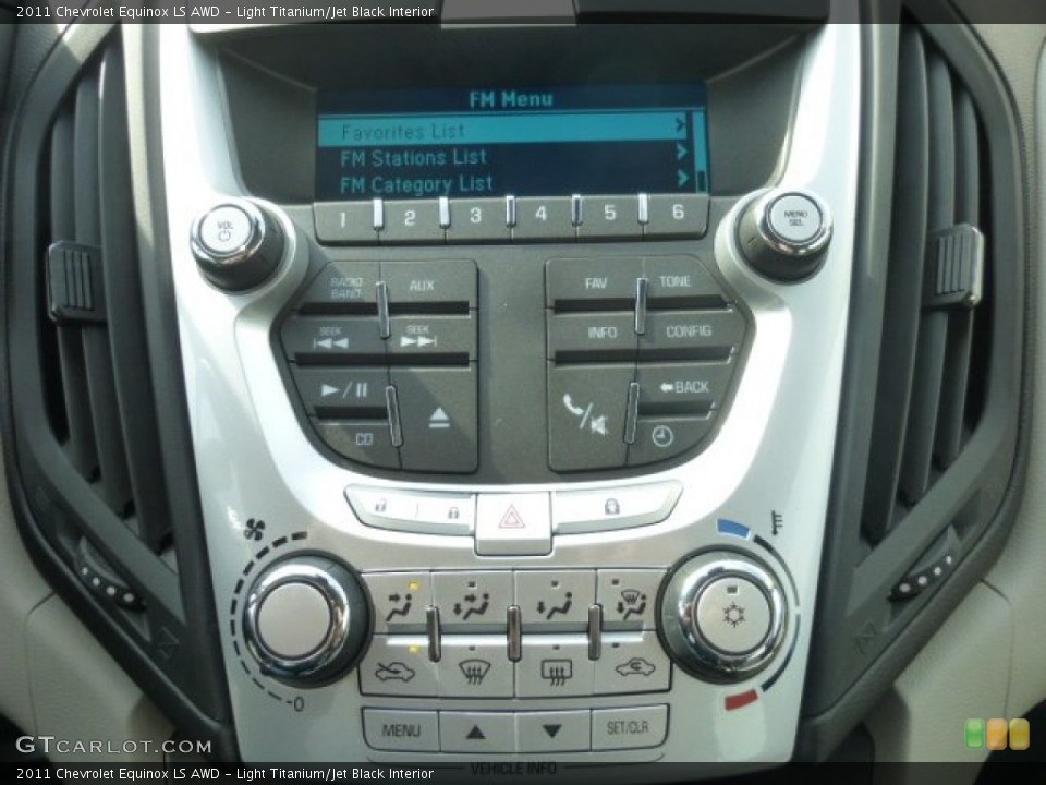 Light Titanium/Jet Black Interior Controls for the 2011 Chevrolet Equinox LS AWD #77702886