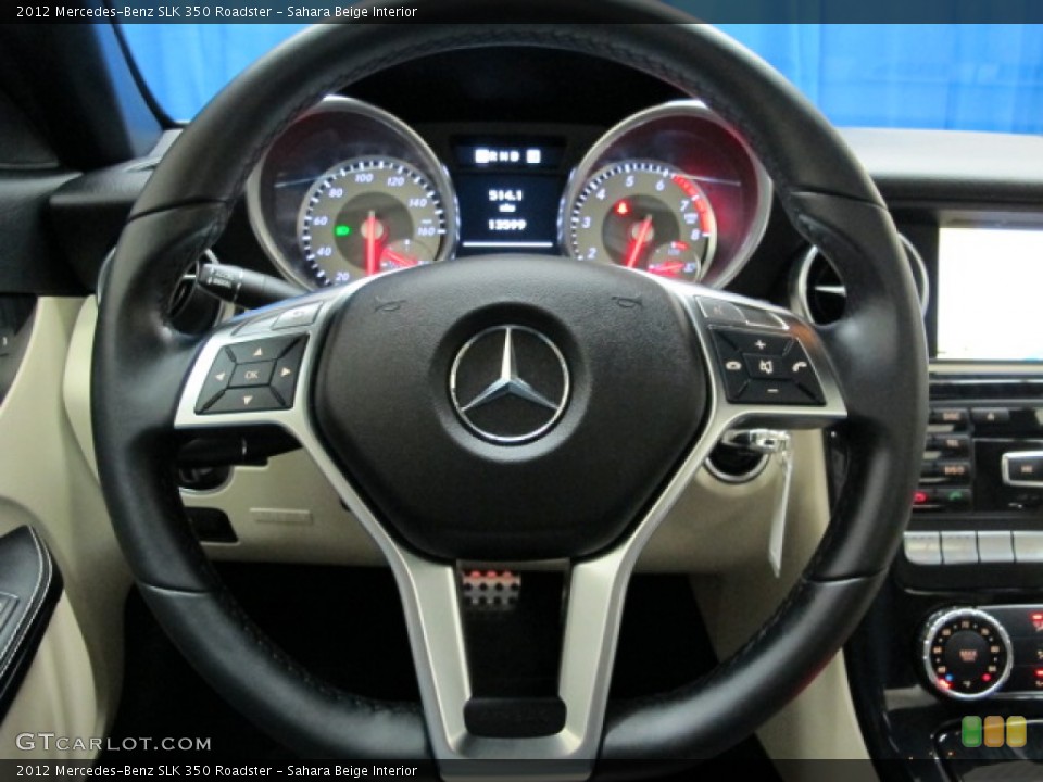 Sahara Beige Interior Steering Wheel for the 2012 Mercedes-Benz SLK 350 Roadster #77703639