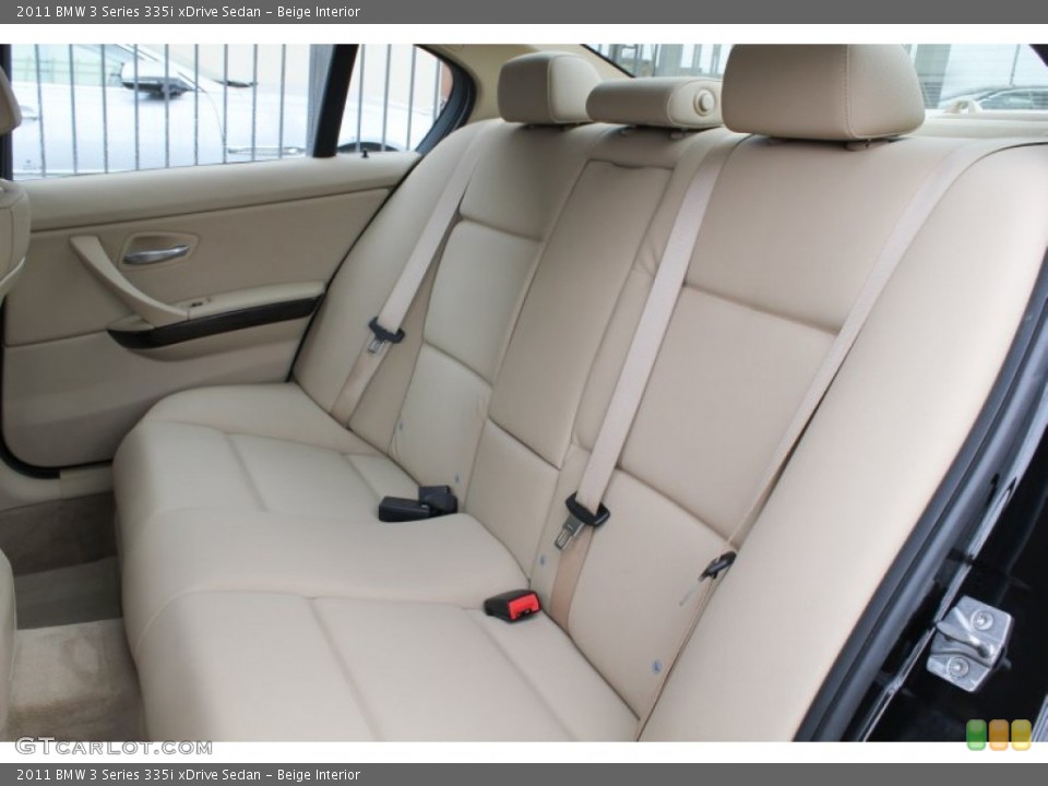 Beige Interior Rear Seat for the 2011 BMW 3 Series 335i xDrive Sedan #77704261