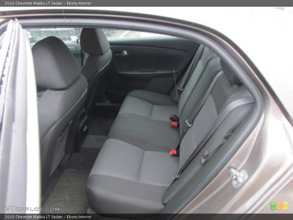 Ebony Interior Rear Seat for the 2010 Chevrolet Malibu LT Sedan #77704533