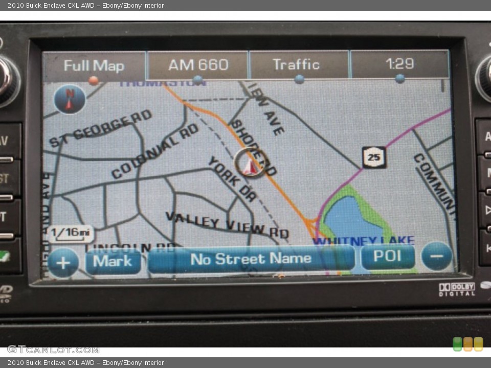 Ebony/Ebony Interior Navigation for the 2010 Buick Enclave CXL AWD #77705576