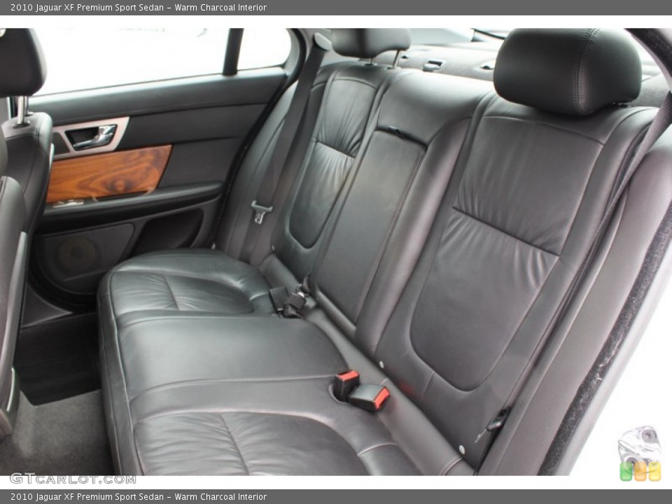 Warm Charcoal Interior Rear Seat for the 2010 Jaguar XF Premium Sport Sedan #77707778