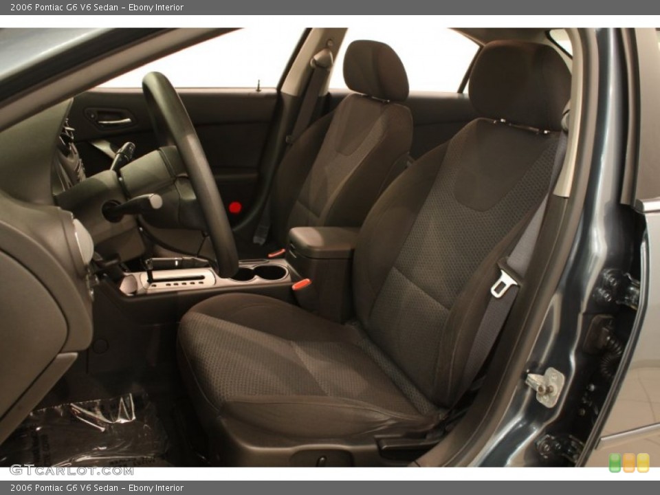 Ebony Interior Front Seat for the 2006 Pontiac G6 V6 Sedan #77708562