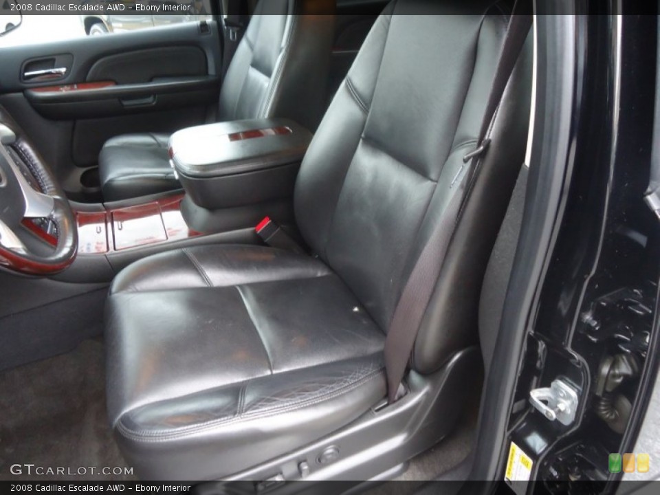 Ebony Interior Front Seat for the 2008 Cadillac Escalade AWD #77708879