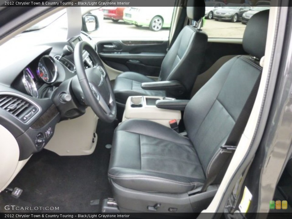 Black/Light Graystone Interior Front Seat for the 2012 Chrysler Town & Country Touring #77709240