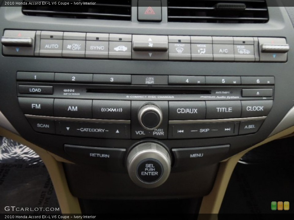 Ivory Interior Controls for the 2010 Honda Accord EX-L V6 Coupe #77709720