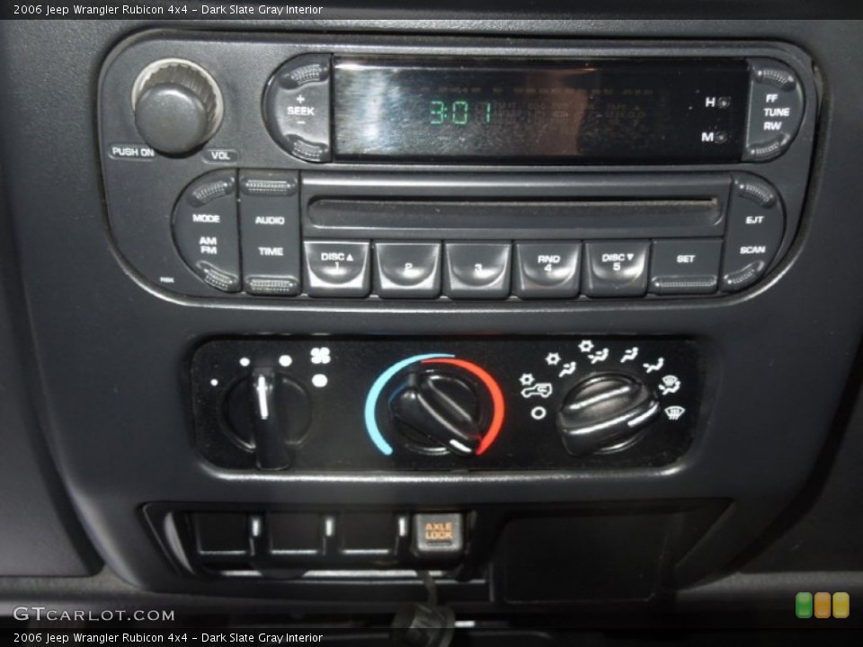 Dark Slate Gray Interior Controls for the 2006 Jeep Wrangler Rubicon 4x4 #77712423