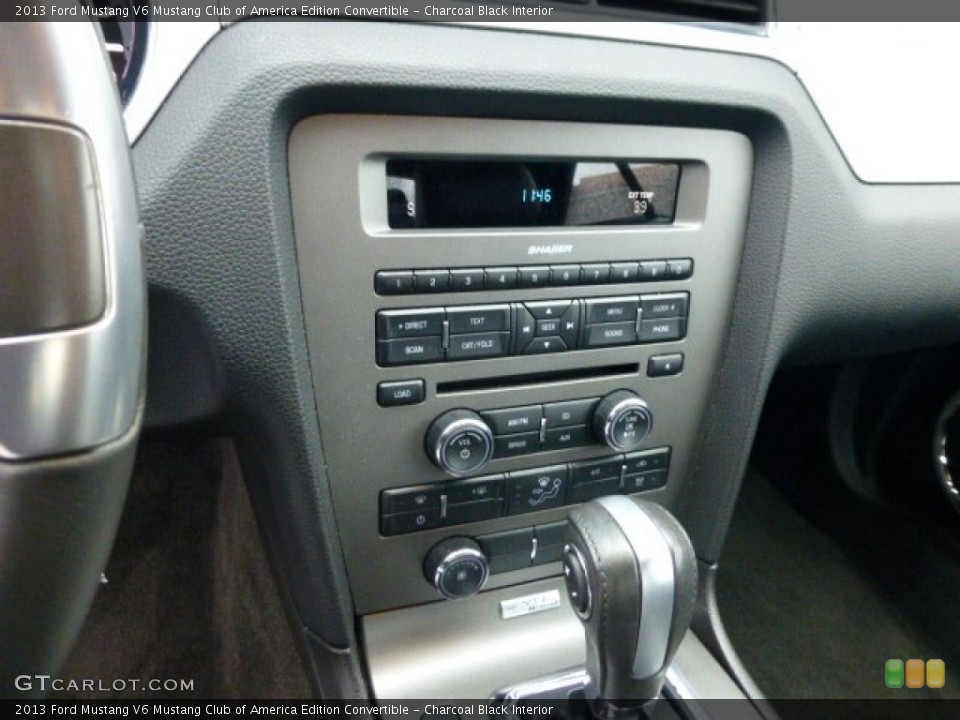 Charcoal Black Interior Controls for the 2013 Ford Mustang V6 Mustang Club of America Edition Convertible #77712561