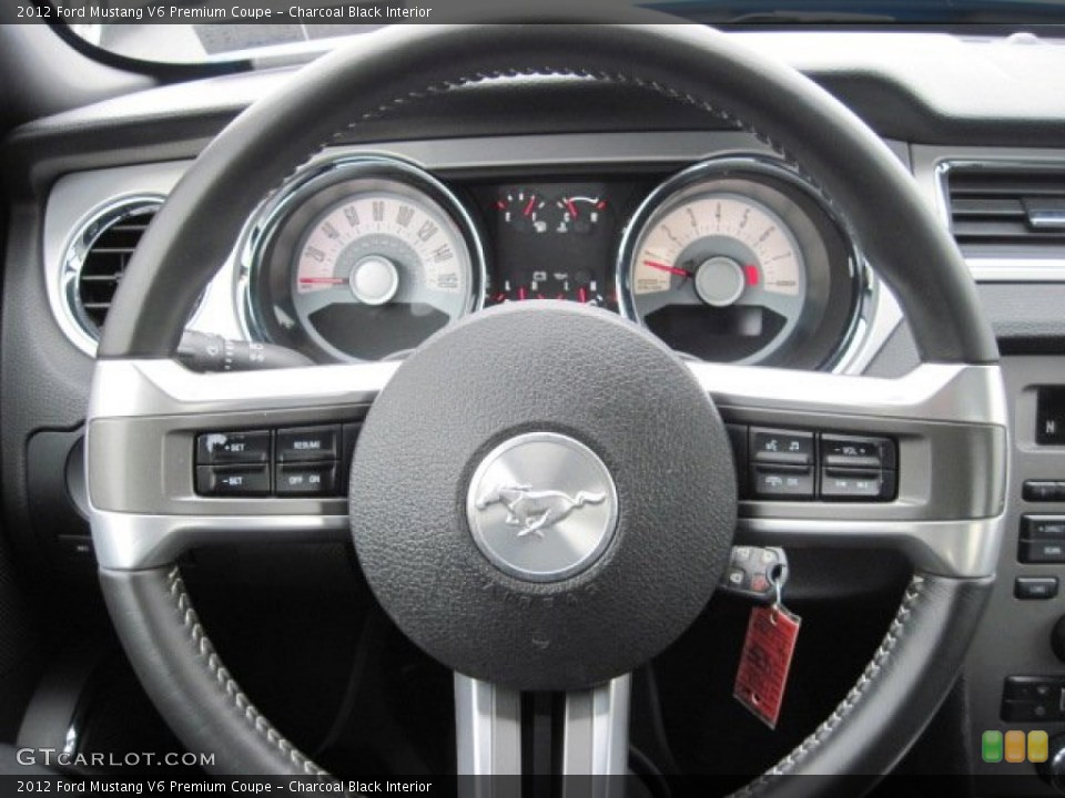 Charcoal Black Interior Steering Wheel for the 2012 Ford Mustang V6 Premium Coupe #77715687