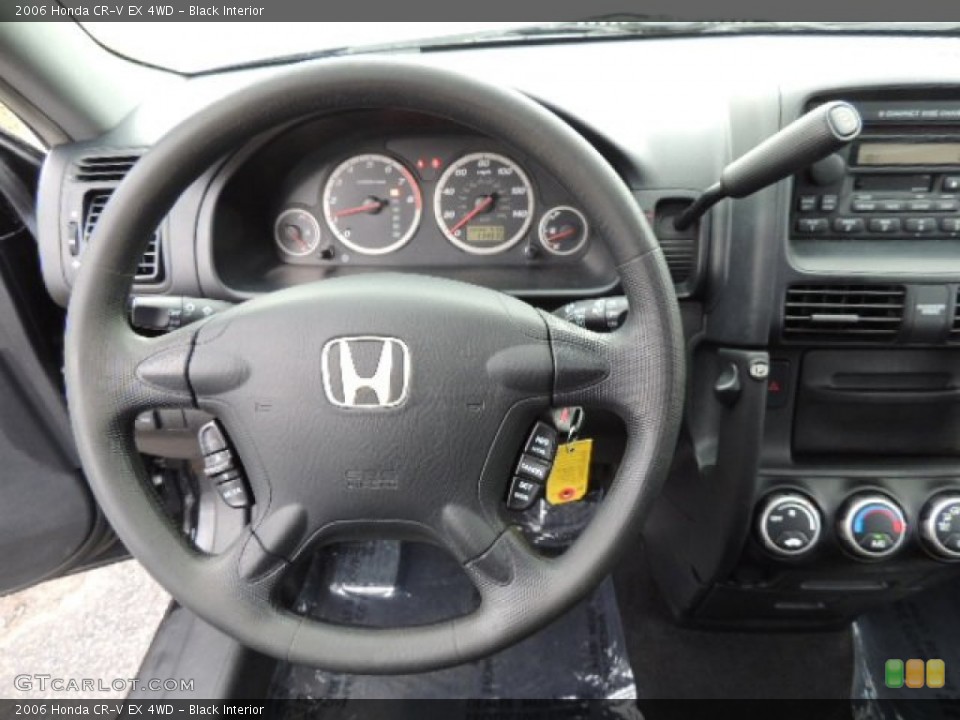 Black Interior Steering Wheel for the 2006 Honda CR-V EX 4WD #77716692