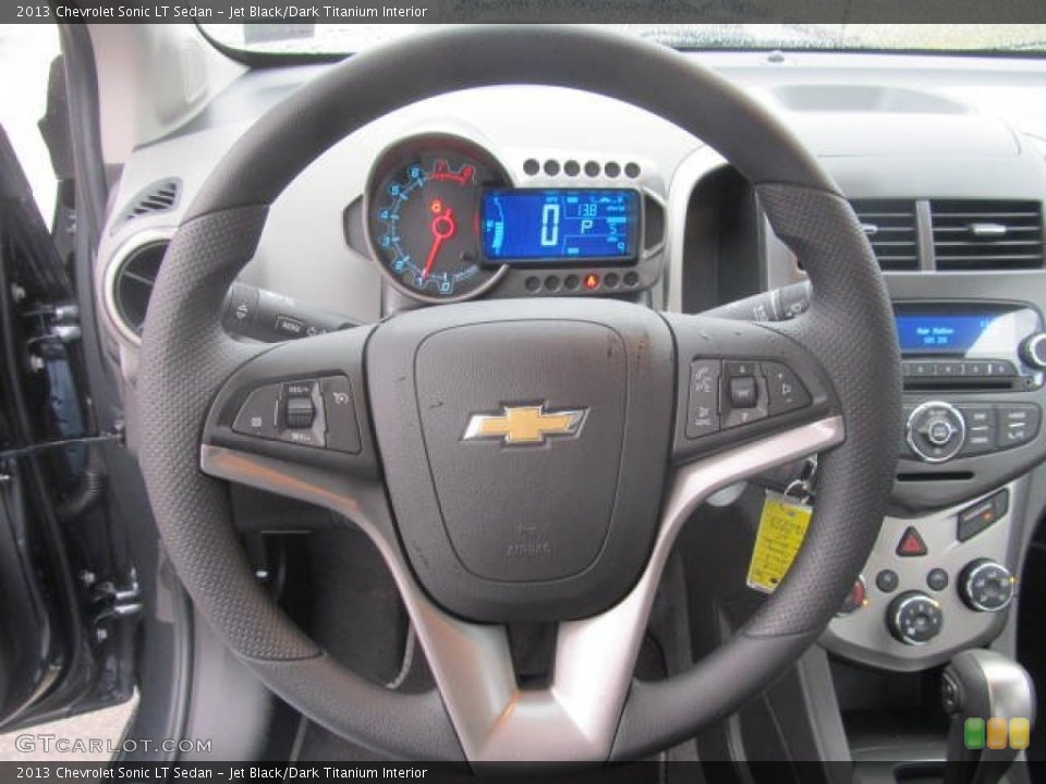 Jet Black/Dark Titanium Interior Steering Wheel for the 2013 Chevrolet Sonic LT Sedan #77717948