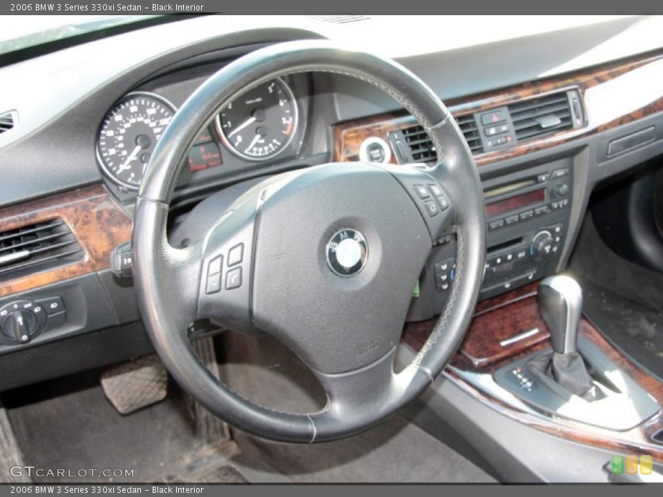 Black Interior Steering Wheel for the 2006 BMW 3 Series 330xi Sedan #77718182