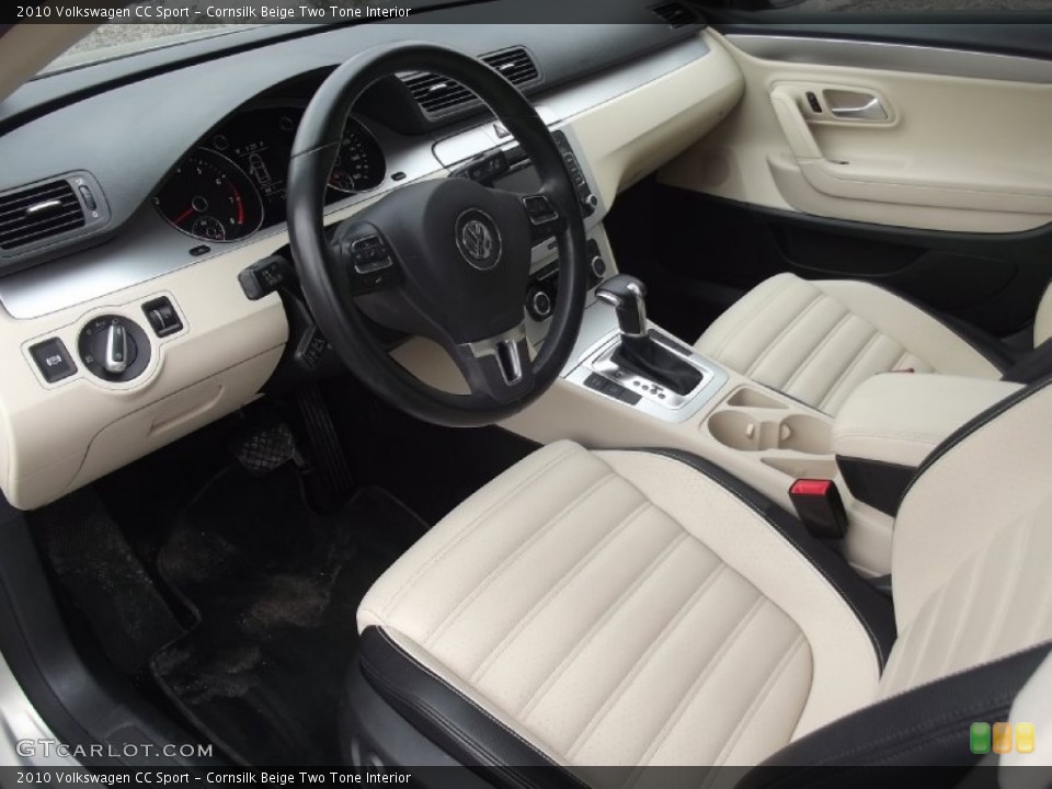 Cornsilk Beige Two Tone Interior Prime Interior for the 2010 Volkswagen CC Sport #77719058