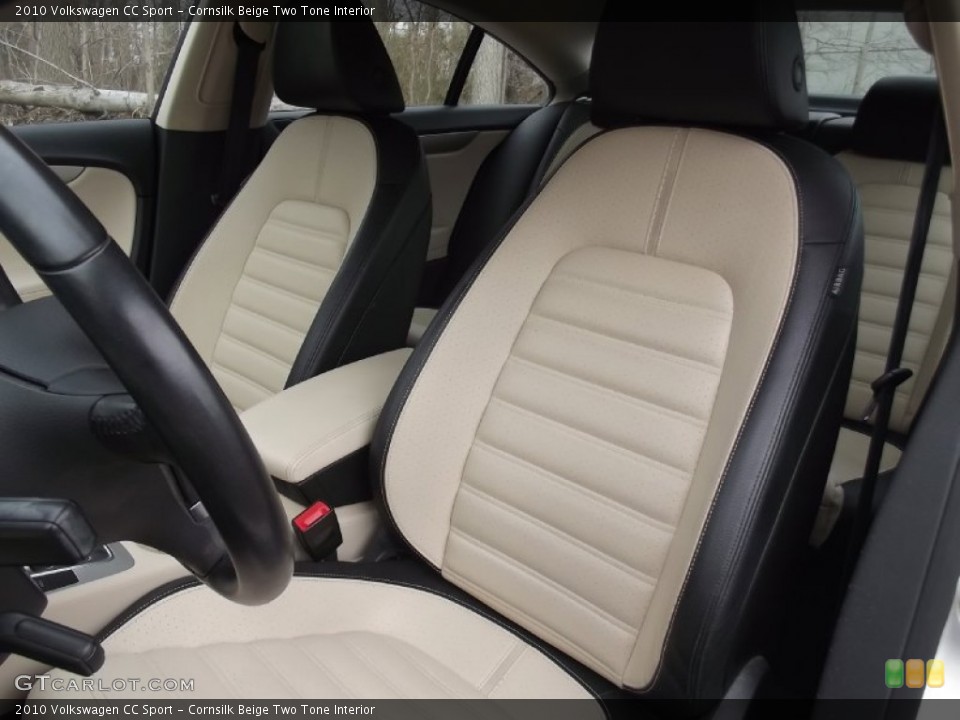 Cornsilk Beige Two Tone Interior Front Seat for the 2010 Volkswagen CC Sport #77719064