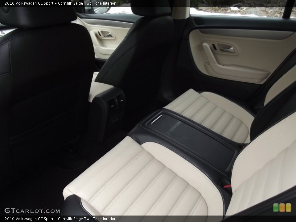 Cornsilk Beige Two Tone Interior Rear Seat for the 2010 Volkswagen CC Sport #77719082