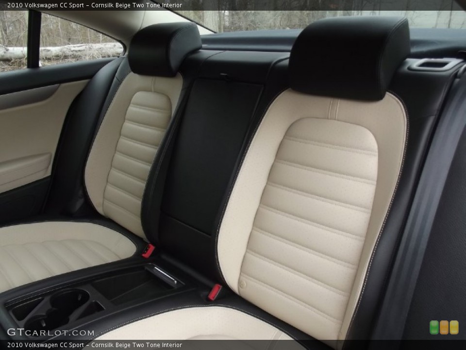 Cornsilk Beige Two Tone Interior Rear Seat for the 2010 Volkswagen CC Sport #77719110