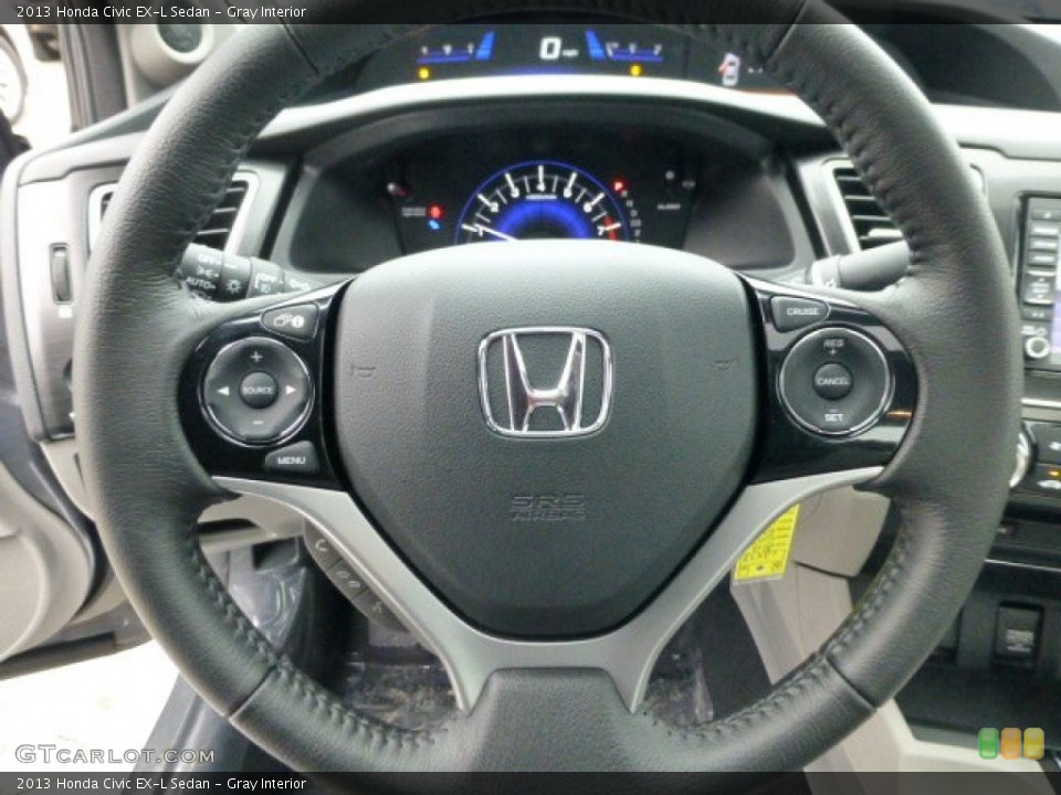 Gray Interior Steering Wheel for the 2013 Honda Civic EX-L Sedan #77720610