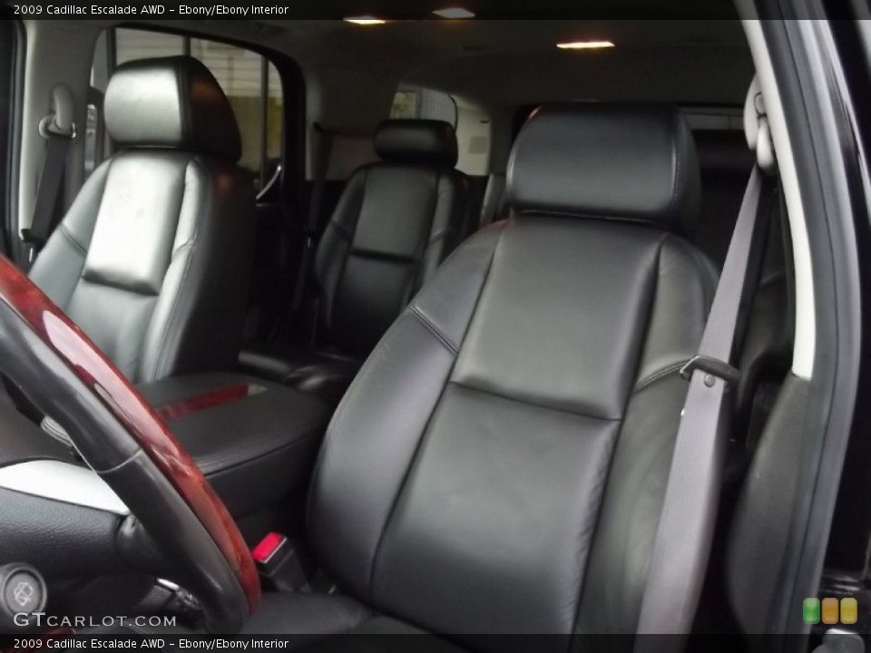 Ebony/Ebony Interior Front Seat for the 2009 Cadillac Escalade AWD #77721681