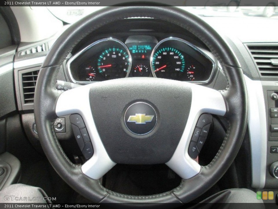 Ebony/Ebony Interior Steering Wheel for the 2011 Chevrolet Traverse LT AWD #77725254