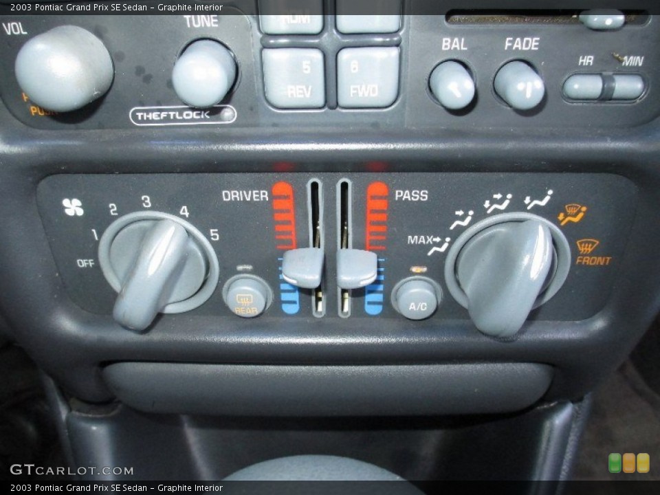 Graphite Interior Controls for the 2003 Pontiac Grand Prix SE Sedan #77725458