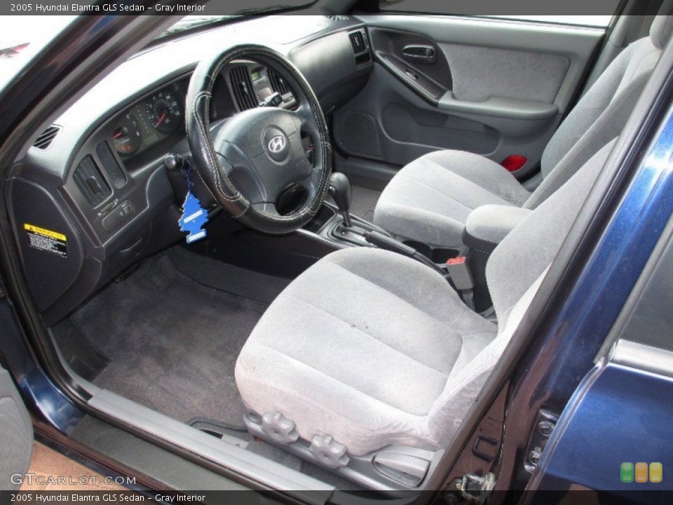Gray Interior Prime Interior for the 2005 Hyundai Elantra GLS Sedan #77725592