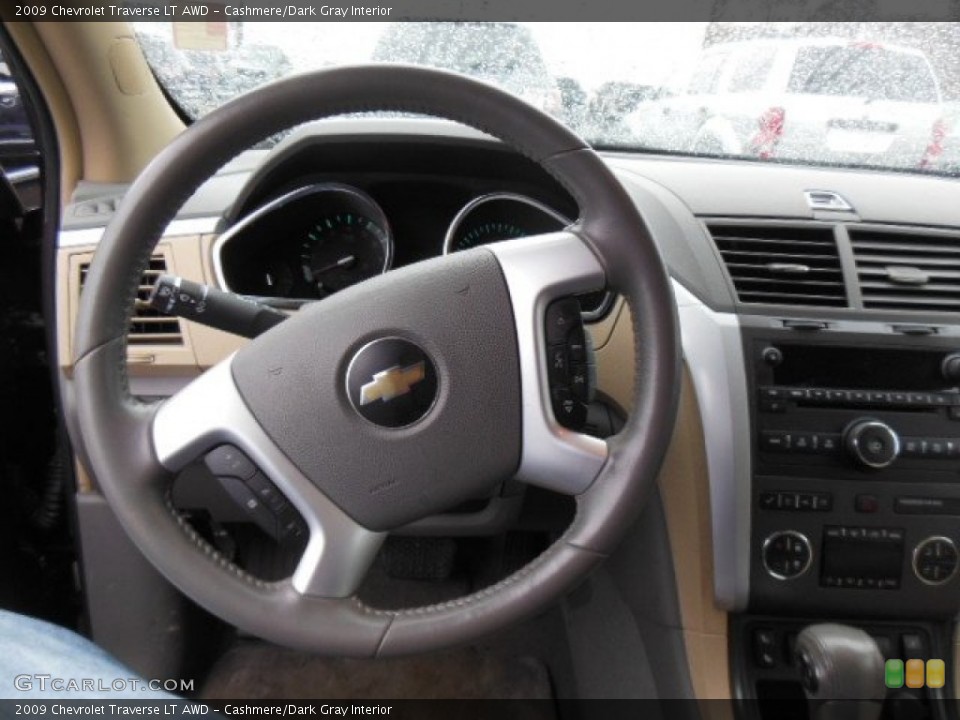 Cashmere/Dark Gray Interior Steering Wheel for the 2009 Chevrolet Traverse LT AWD #77726583