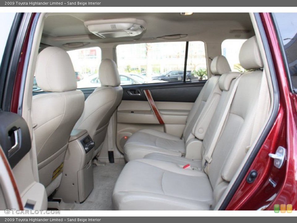 Sand Beige Interior Rear Seat for the 2009 Toyota Highlander Limited #77727645