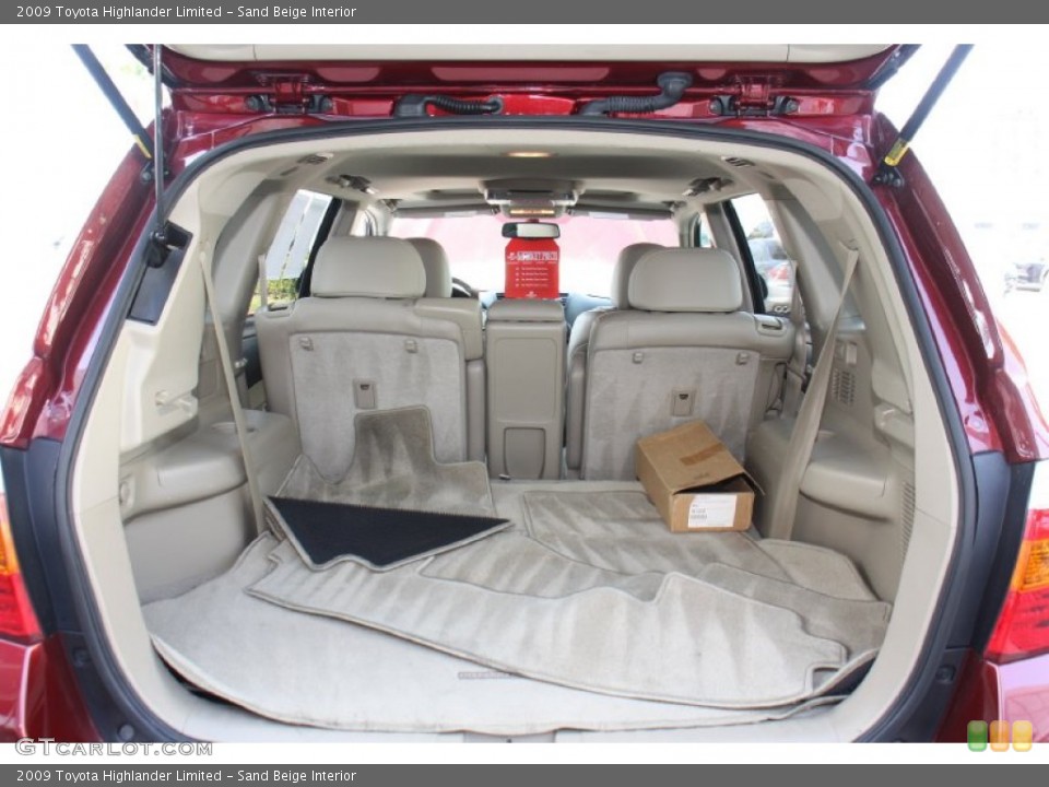 Sand Beige Interior Trunk for the 2009 Toyota Highlander Limited #77727786